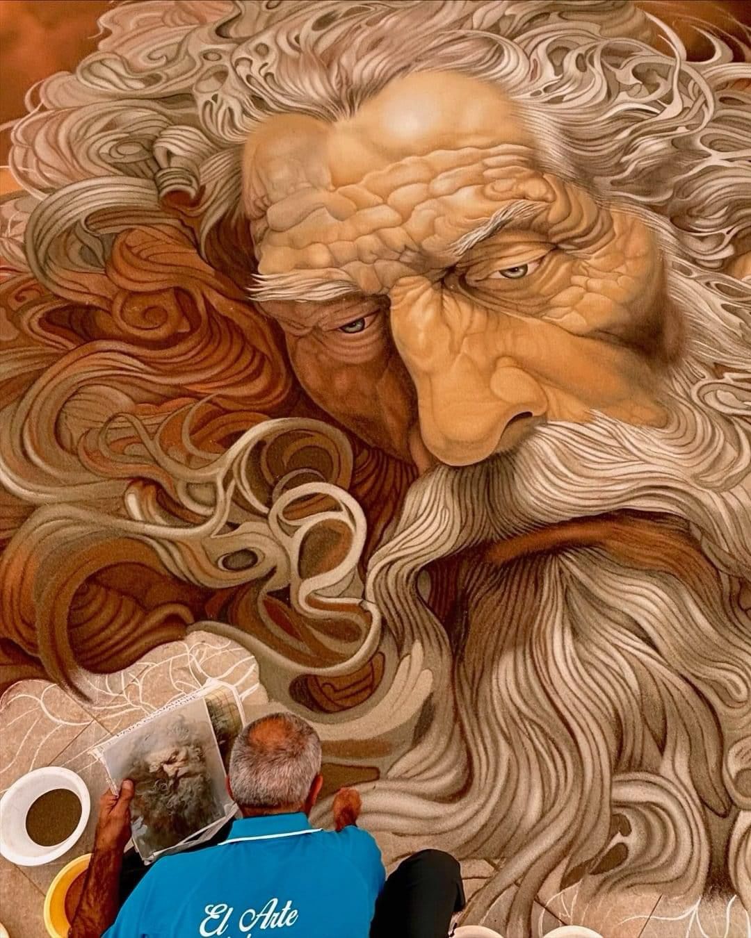 alfombrista trabajando imagen del tapiz central