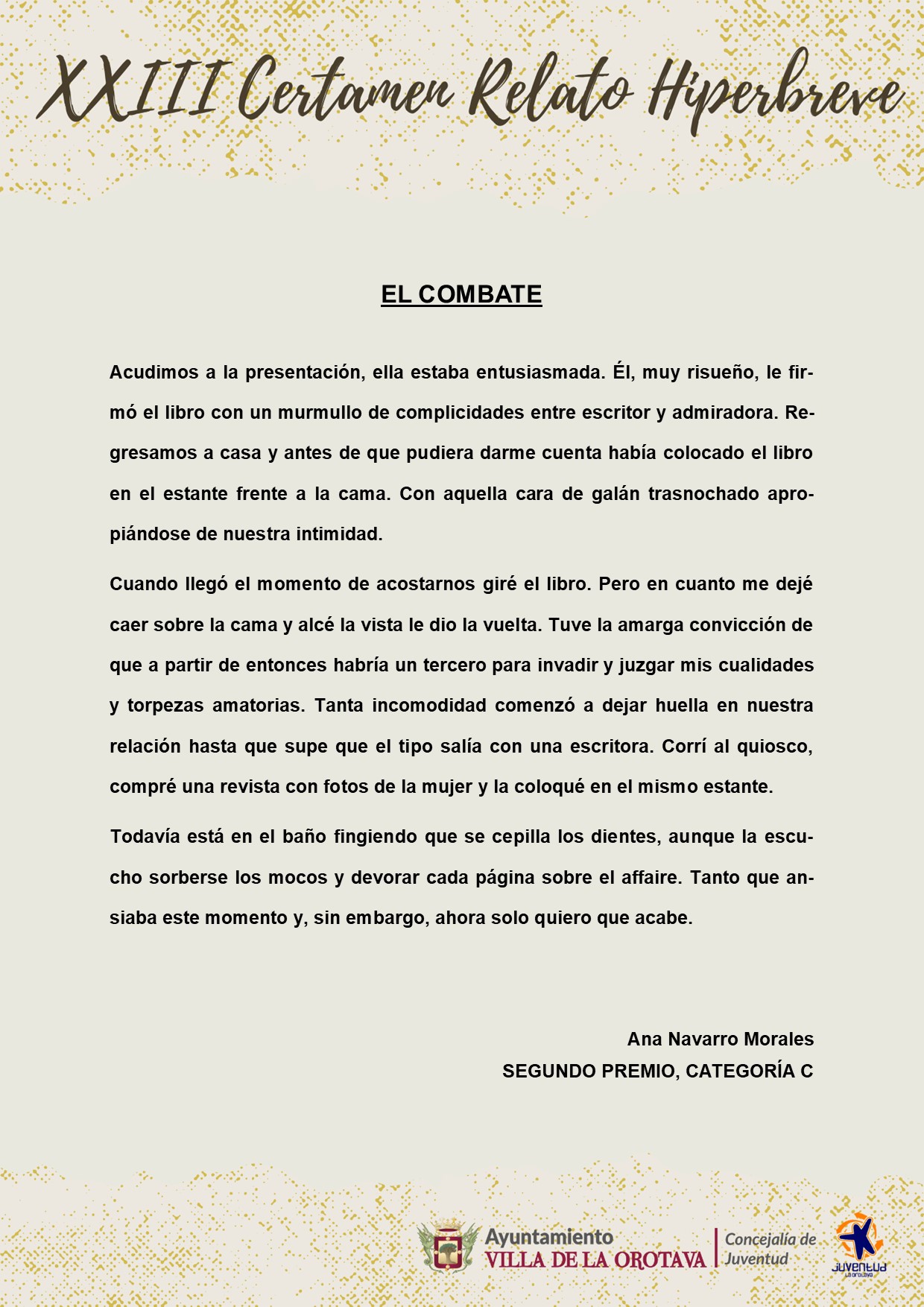 (10) Segundo Premio Categoría C - Ana Navarro Morales (El combate)