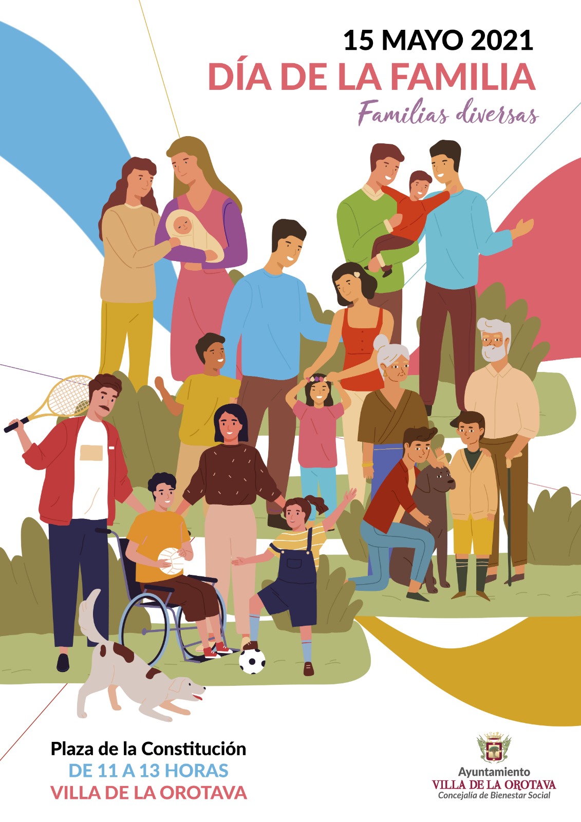 El Área de Bienestar Social conmemora el Día Internacional de la Familia con una actividad en la Plaza de la Constitución Este sábado 15 de mayo, entre las 11:00 y las 13:00 horas, se ubicará un stand informativo para sensibilizar a la ciudadanía de la importancia de la unidad familiar en el contexto actual