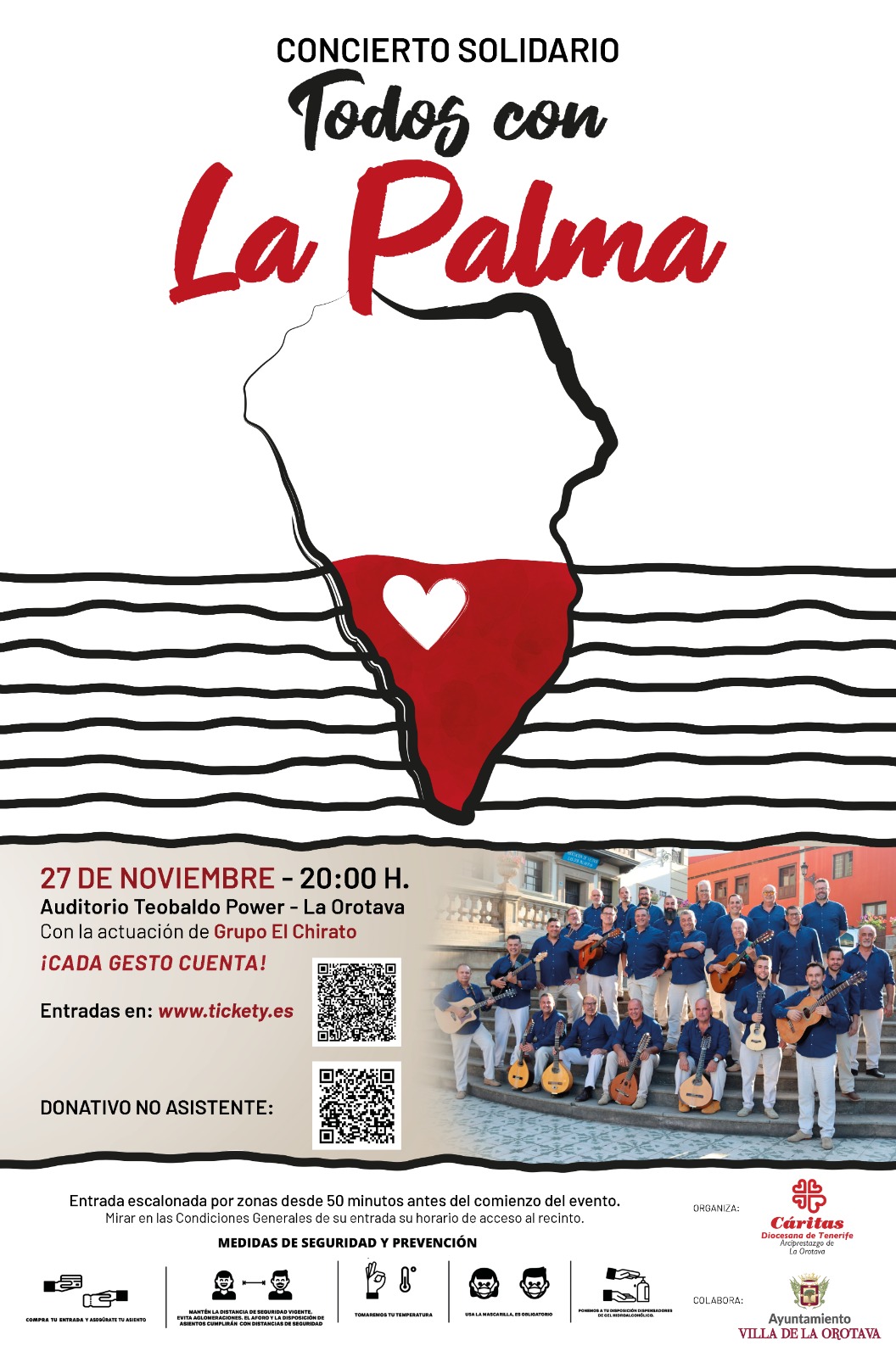 Cáritas Diocesana organiza el Concierto Solidario ‘Todos con La Palma’ el próximo 27 de noviembre El acto tendrá lugar en el Auditorio Teobaldo Power (20:00 horas) y contará con la actuación de la Agrupación Folclórica El Chirato