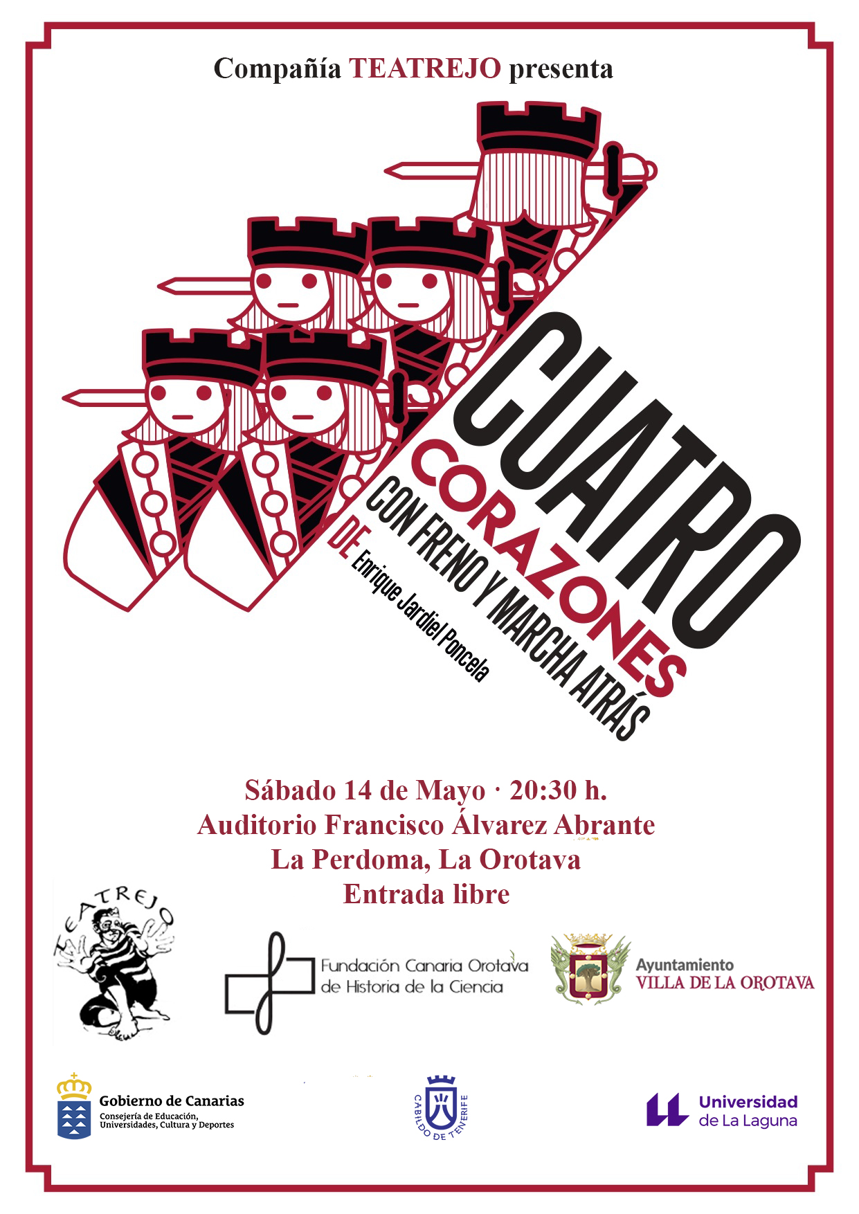 La compañía Teatrejo presenta la obra “Cuatro corazones con freno y marcha atrás” La compañía Teatrejo presenta la obra “Cuatro corazones con freno y marcha atrás”
