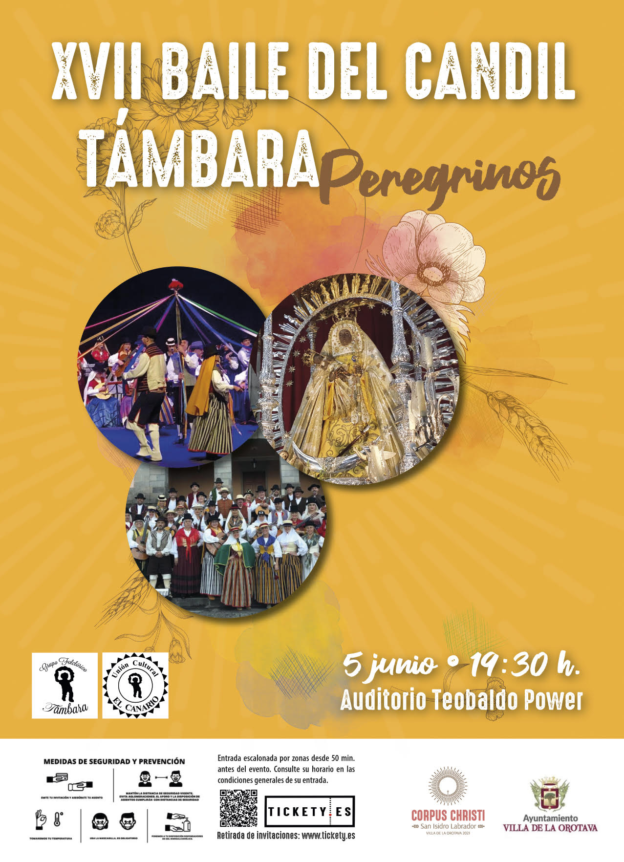 La Agrupación Folclórica Támbara presenta su espectáculo ‘Peregrinos’ en el XVI Baile del Candil El acto tendrá lugar el próximo 5 de junio (19:30 horas), en el Auditorio Teobaldo Power, enmarcado en el programa de las Fiestas Patronales de la Villa de La Orotava