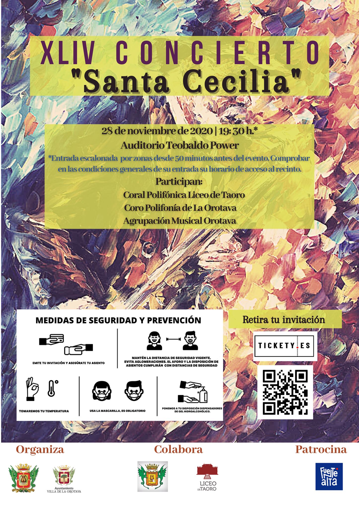 El Auditorio Teobaldo Power acoge el el XLIV Concierto Extraordinario de Santa Cecilia El Coro Polifonía La Orotava y la Coral del Liceo acompañarán en esta ocasión a la banda de música villera