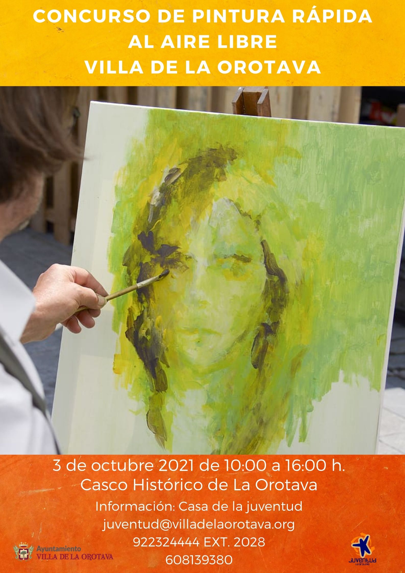 El Concurso de Pintura Rápida al Aire Libre Villa de La Orotava, a escena La Concejalía de Juventud del Ayuntamiento de la Villa publica la convocatoria y las bases del certamen, para el que el plazo de inscripción finalizará el próximo 1 de octubre (14:00 horas)