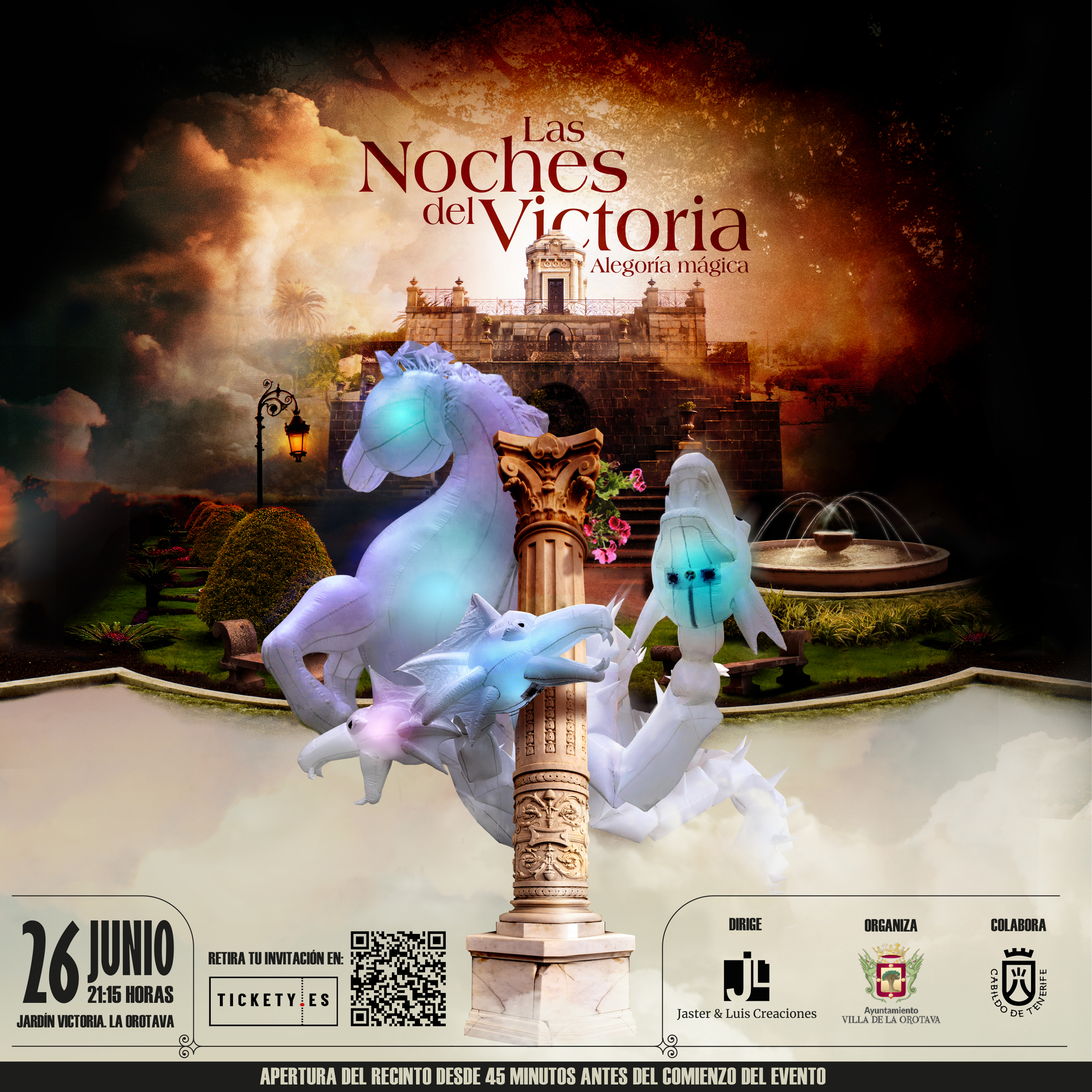 Los Jardines Victoria acogerán ‘Las Noches del Victoria, Alegoría Mágica’ El espectáculo, de Jaster&Luis Creaciones, tendrá lugar el próximo 26 de junio, a partir de las 21:15 horas