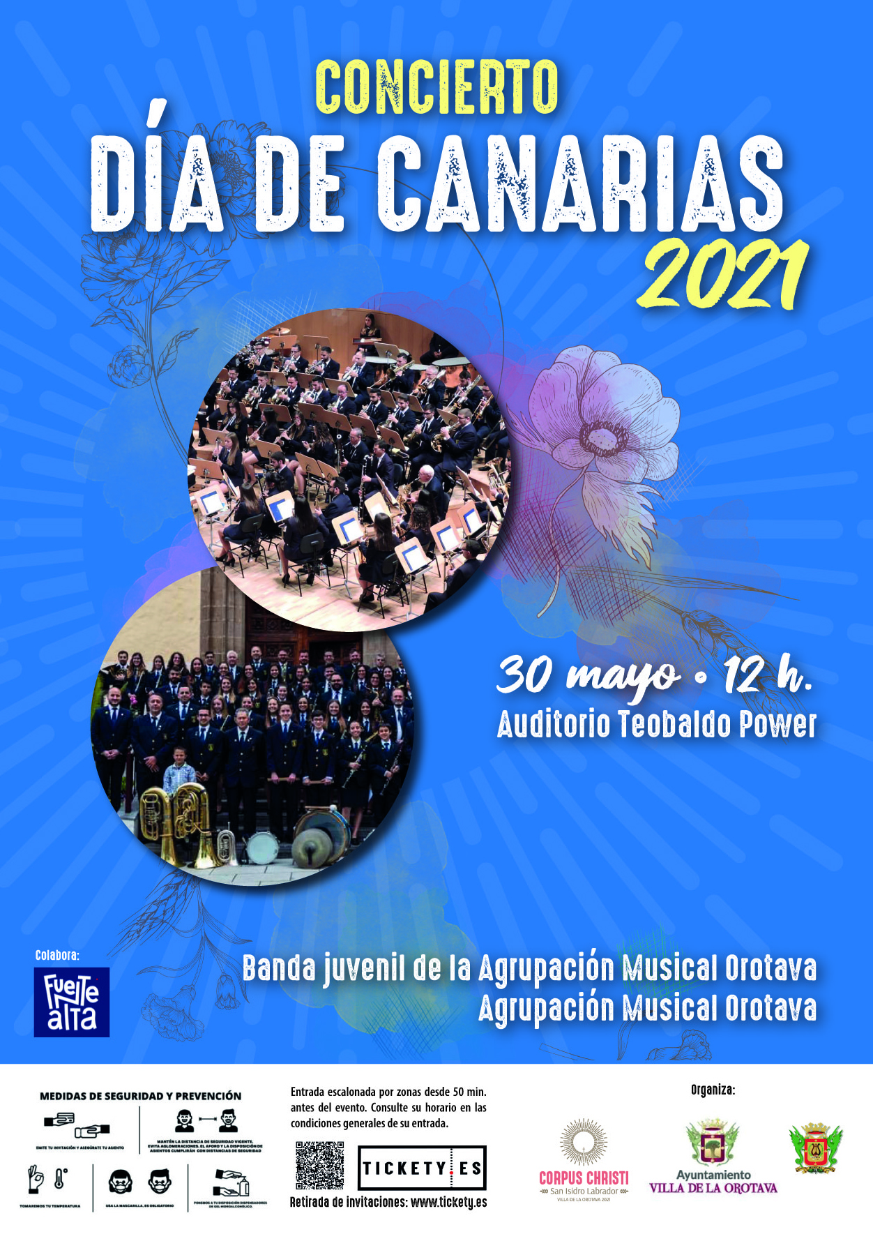 La Agrupación Musical Orotava ofrece su tradicional concierto por el Día de Canarias El acto tendrá lugar el próximo 30 de mayo (12:00 horas), en el Auditorio Teobaldo Power