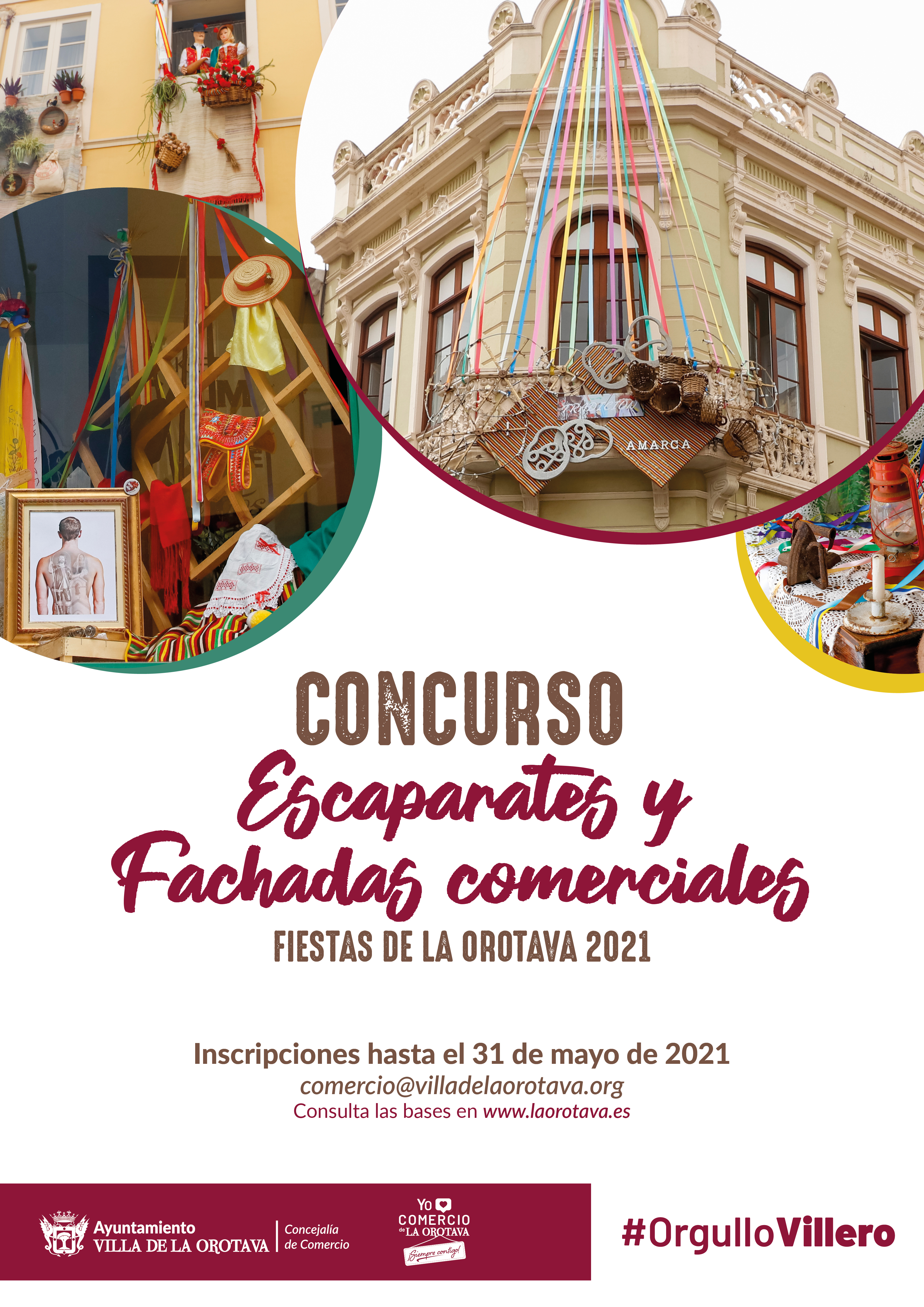 Abierta la inscripción para el concurso de escaparates y fachadas comerciales con motivo de las Fiestas La Concejalía de Comercio del Ayuntamiento de La Orotava, que dirige el edil Felipe David Benítez, anuncia que el plazo finaliza el próximo 31 de mayo