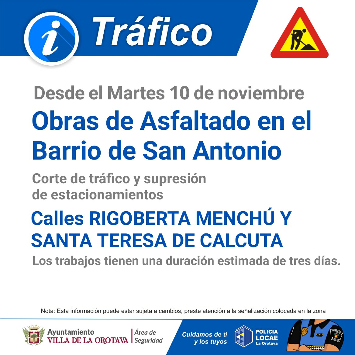 Obras de asfaltado en el Barrio de San Antonio Obras de asfaltado en el Barrio de San Antonio