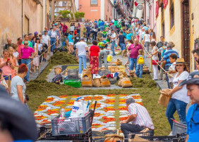 La Orotava celebra su día grande con la Infraoctava del Corpus Christi y la confección de auténticas obras del arte efímero en sus calles del casco