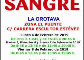 LA UNIDAD MÓVIL PARA DONAR SANGRE ESTARÁ LA PRÓXIMA SEMANA EN LA ORORAVA