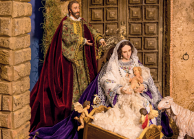 cartel virgen maria con niño jesus